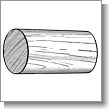 Zylinderendstück aus Holz
